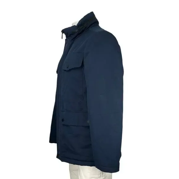 Kenneth Cole Mens Blue Full Zip Long Sleeve Water Resistant Puffer Coat Jacket M